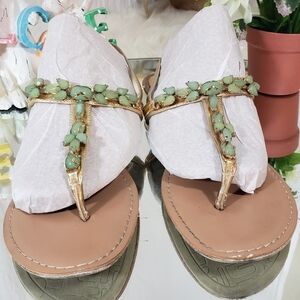 Unisa beaded womens sandals size 9 1/2